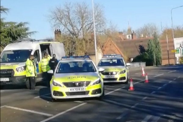 police presence at Peacock in Willaston, Nantwich
