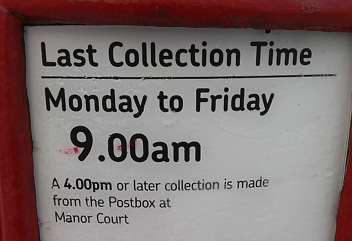 post boxes - collection times in nantwich