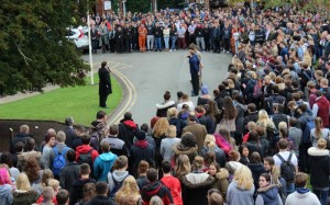 Hundreds of Nantwich students pay Armistice Day respects at Reaseheath