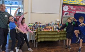 Primary school pupils collect for Foodbank at Harvest events