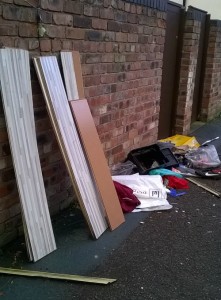 rubbish piled up on Albert Street and Arnold Street