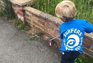 Young Sustainable Nantwich volunteer collects plastic rubbish
