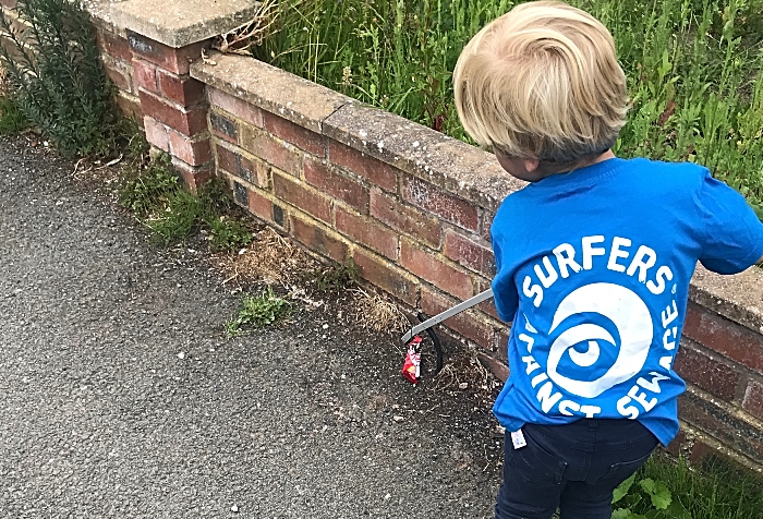 sustainable nantwich collecting plastic rubbish