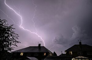 Thunderstorms create spectacular lightning show above Nantwich
