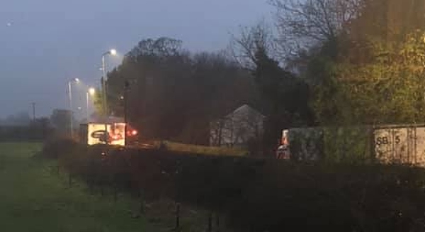 traffic backing up after A51 collision between two vehicles