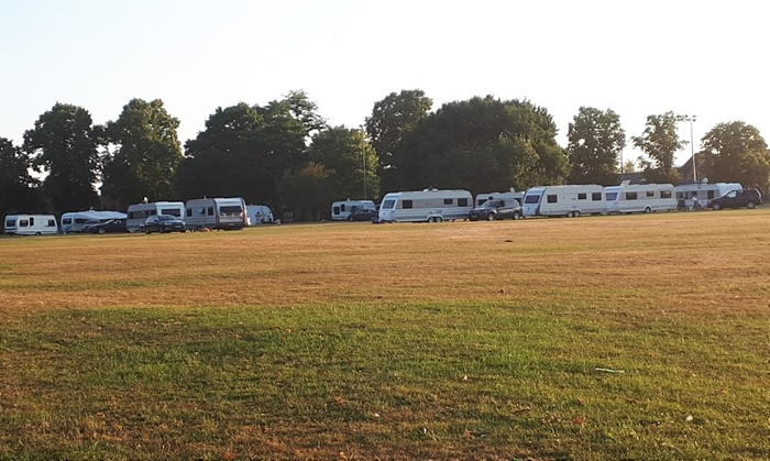 travellers on Barony Park, July 2018