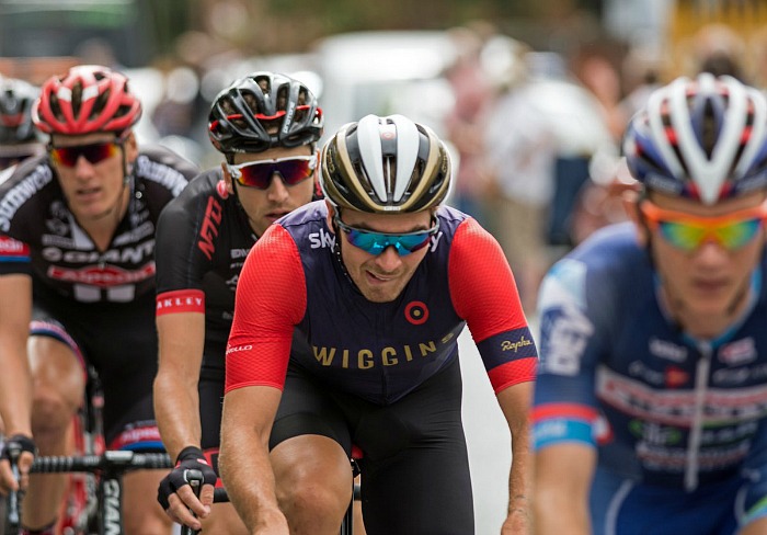 wiggins team in tour of britain in nantwich